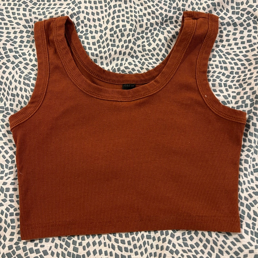 Ribbed Rust Crop Top